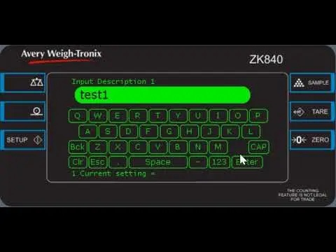 ZK 840 TOUCH PANEL, KEYPAD FOR ZK840 